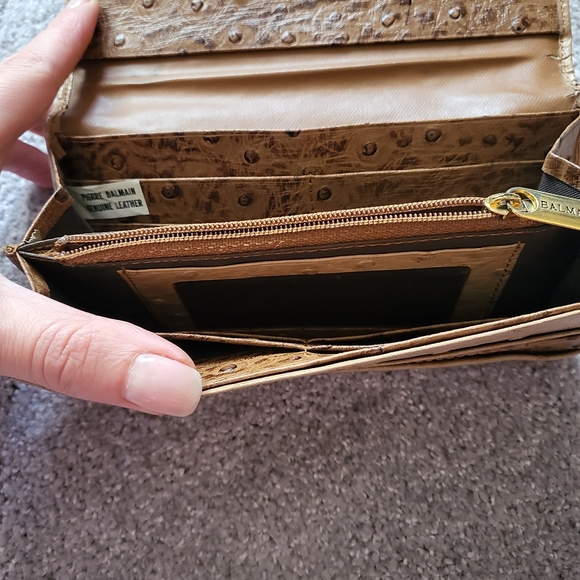 Vintage Pierre Balmain Ostrich Leather Brown Wallet - Picture 11 of 11